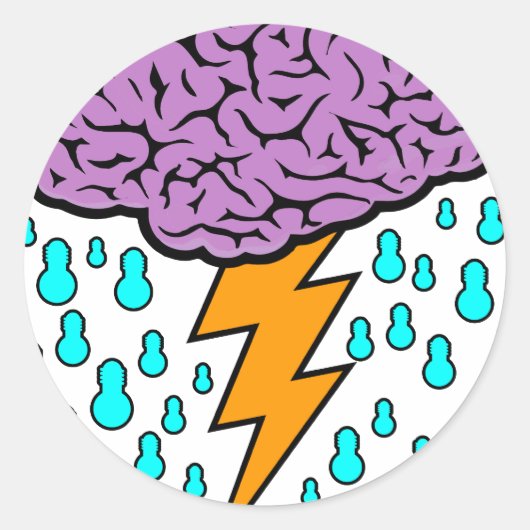 Brainstorm Ronde Sticker (Voorkant)