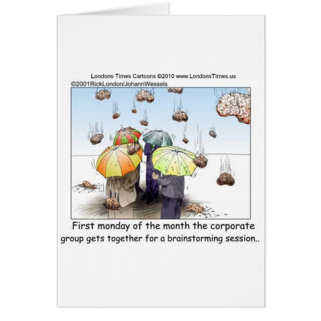 Brainstormsessie Grappige T-shirts Mokken Kaarten  (Voorkant)