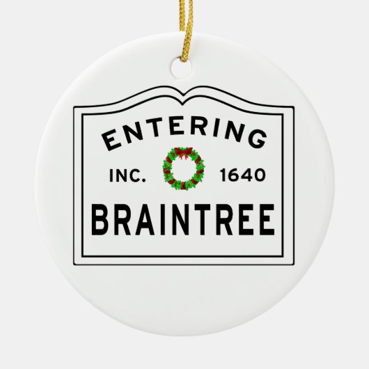 Braintree, MA Holiday Wreator Metal Ornament (Voorkant)