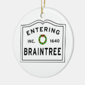Braintree, MA Holiday Wreator Metal Ornament (Links)