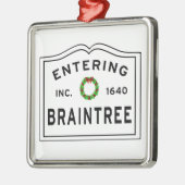 Braintree, MA Holiday Wreator Metal Ornament (Links)