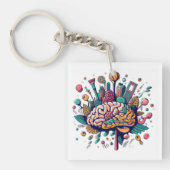 Brainwave Boutique: het Neural T-shirt Collectie Sleutelhanger (voorkant)