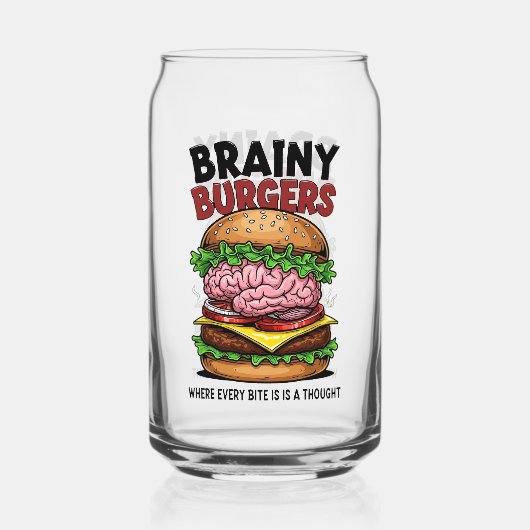 Brainy Burgers Blikvorm Glas (Voorkant)