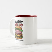 Brainy Burgers Coffee Mug Tweekleurige Koffiemok (Voorkant links)