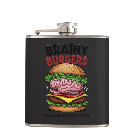 Brainy Burgers Flask Heupfles (Voorkant)