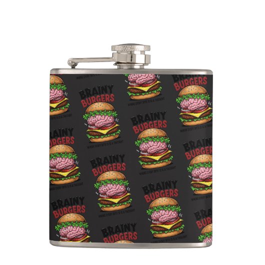Brainy Burgers Flask Heupfles (Voorkant)