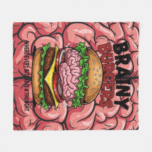 Brainy Burgers Fleece Blanket (Voorkant (Horizontaal))