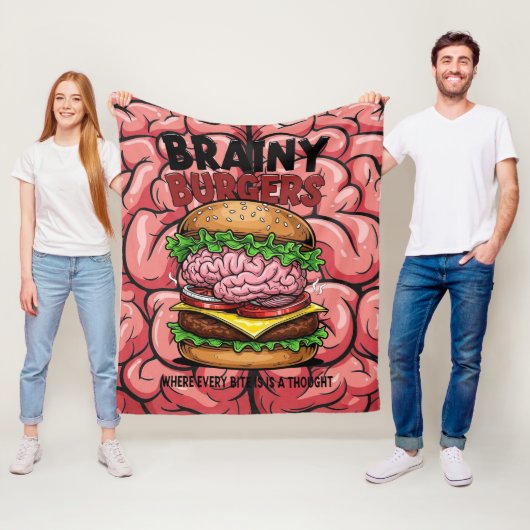 Brainy Burgers Fleece Blanket Deken (In situ)
