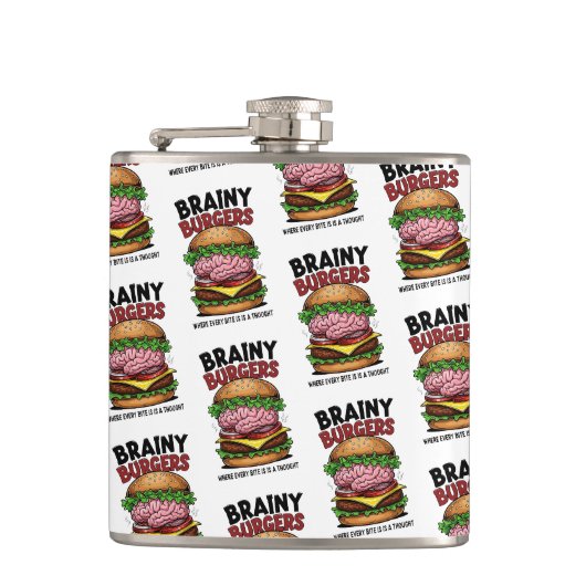Brainy Burgers Fles Heupfles (Voorkant)