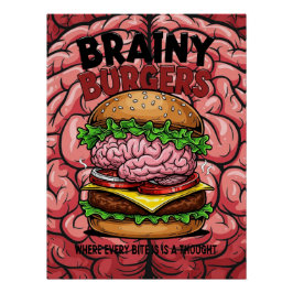 Brainy Burgers Glanzende Poster