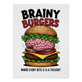 Brainy Burgers Glanzende Poster