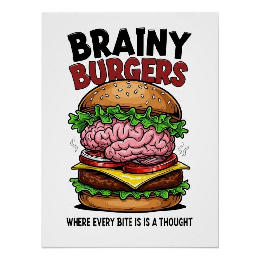 Brainy Burgers Glanzende Poster (Voorkant)