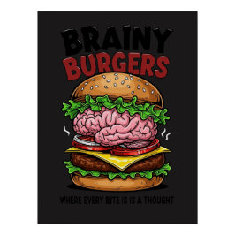 Brainy Burgers Glanzende Poster