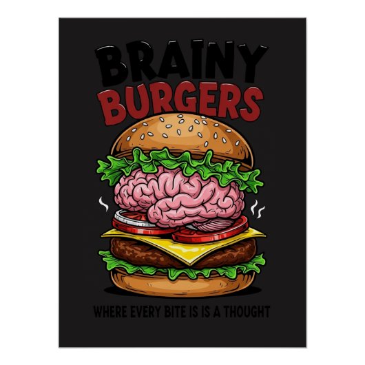 Brainy Burgers Glanzende Poster (Voorkant)