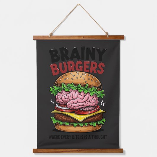 Brainy Burgers Hangend Wandkleed (Voorkant)