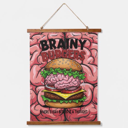 Brainy Burgers Hangend Wandkleed (Voorkant)