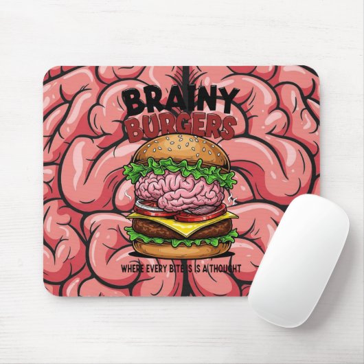 Brainy Burgers Mousepad Muismat (Met muis)