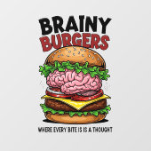 Brainy Burgers Raamsticker (Vel)
