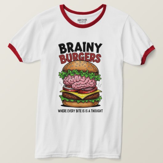 Brainy Burgers Ringer T-Shirt (Design voorkant)