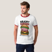 Brainy Burgers Ringer T-Shirt (Voorkant volledig)