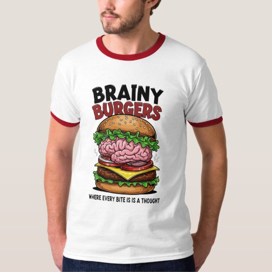 Brainy Burgers Ringer T-Shirt (Voorkant)