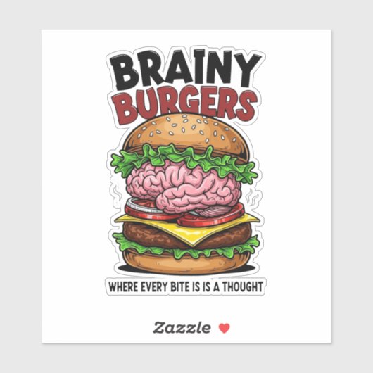 Brainy Burgers Vinyl Sticker (Vel)