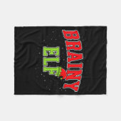 Brainy Elf Christmas Family Matching Group Xmas Fleece Deken (Voorkant (Horizontaal))