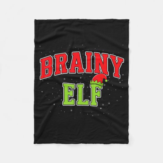 Brainy Elf Christmas Family Matching Group Xmas Fleece Deken (Voorkant)