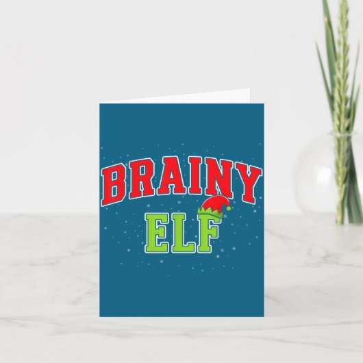 Brainy Elf Christmas Family Matching Group Xmas  Kaart (Voorkant)