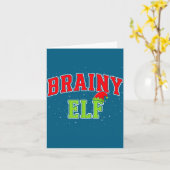 Brainy Elf Christmas Family Matching Group Xmas  Kaart (Gele Bloem)