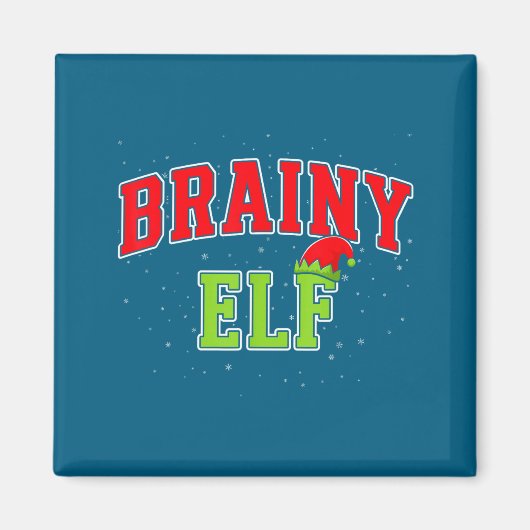 Brainy Elf Christmas Family Matching Group Xmas  Magneet (Voorkant)