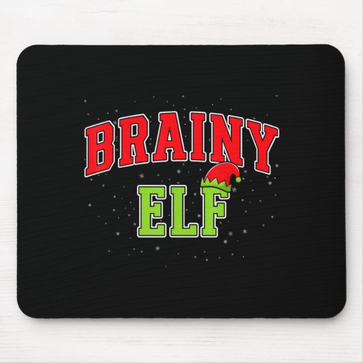 Brainy Elf Christmas Family Matching Group Xmas  Muismat (Voorkant)