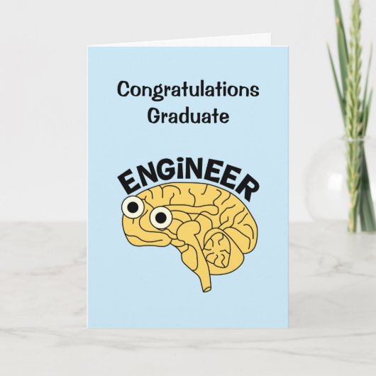Brainy Engineer Afstuderen Card Bedankkaart (Voorkant)