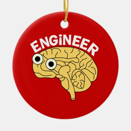 Brainy Engineer Ceramic Ornament (Voorkant)