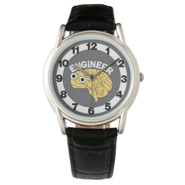 Brainy Engineer Ceramic Ornament Horloge (Voorkant)