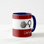 Brainy Girls Rock met Jouw naam Mok (Voorkant rechts)