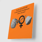 Brainy Girls Rock! Vierkante Klok (Hoek)