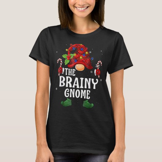 Brainy Gnome Buffalo Pset Matching Family Christm T-shirt (Voorkant)