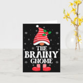 Brainy Gnome Christmas Family Matching Group Funny Kaart (Gele Bloem)