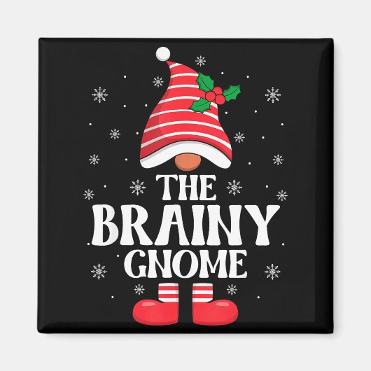 Brainy Gnome Christmas Family Matching Group Funny Magneet (Voorkant)