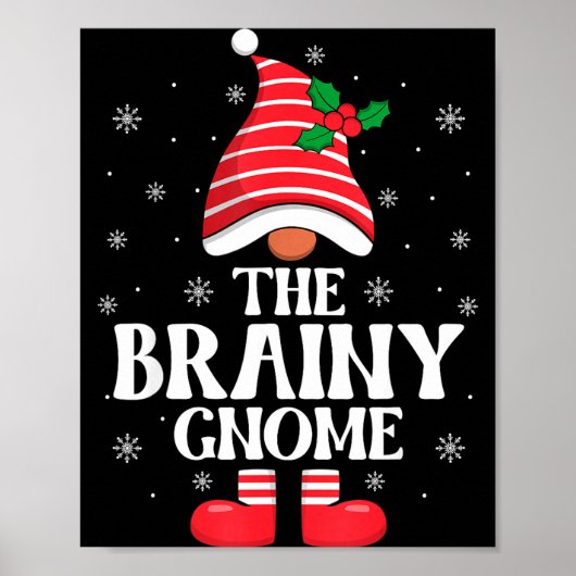 Brainy Gnome Christmas Family Matching Group Funny Poster (Voorkant)