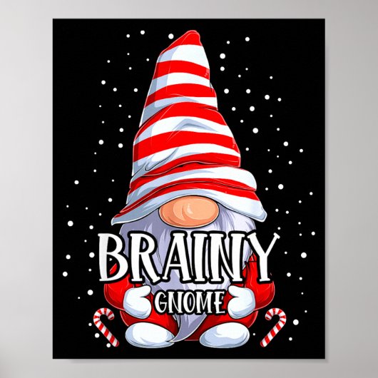 Brainy Gnome Christmas Pajamas Matching Family Gro Poster (Voorkant)