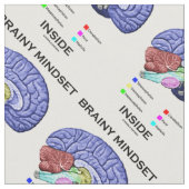 Brainy Mindset in Anatomical Brain Humor Stof (Close Up)