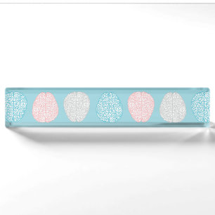 Brainy Pastel Pattern (Geweldige Pastel Brains) Naambordje