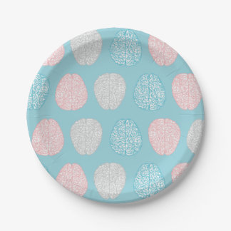 Brainy Pastel Pattern (Geweldige Pastel Brains) Papieren Bordje