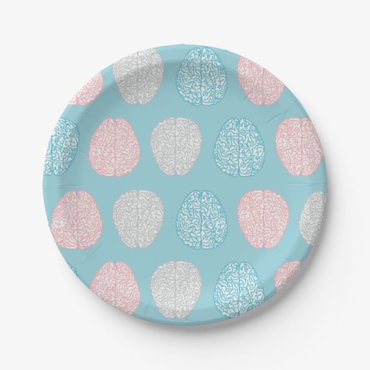 Brainy Pastel Pattern (Geweldige Pastel Brains) Papieren Bordje (Voorkant)