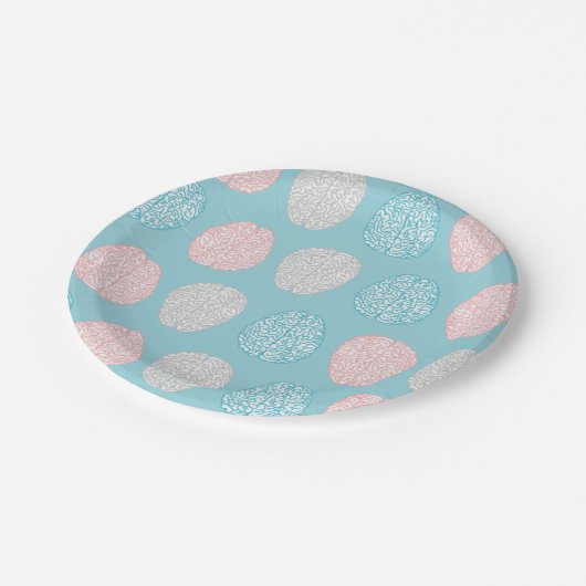 Brainy Pastel Pattern (Geweldige Pastel Brains) Papieren Bordje (Gekanteld)