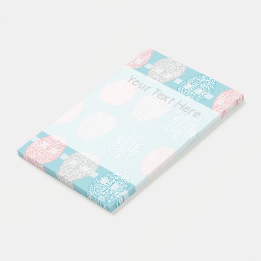 Brainy Pastel Pattern (Geweldige Pastel Brains) Post-it® Notes (Schuin)
