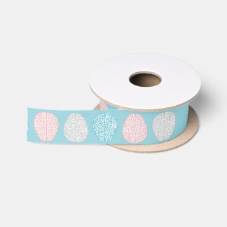 Brainy Pastel Pattern (Geweldige Pastel Brains) Satijnen Lint