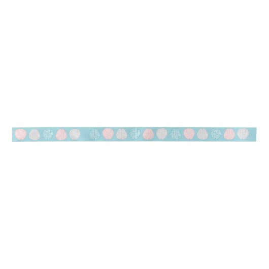 Brainy Pastel Pattern (Geweldige Pastel Brains) Satijnen Lint (Voorkant)